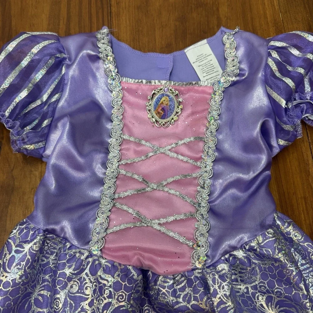 Disney Jakks Rapunzel Tangled Costume Dress Girls 4-6x Purple Princess NWOT